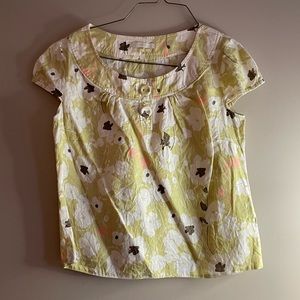 Marks & Spencer Floral Linen Top, Size 8